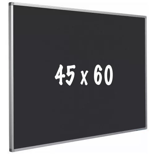 Bulletin board cork PRO Khan - Aluminum frame - Easy assemble - Drawing pins - Blauw - Black - Pinboards - 45x60cm