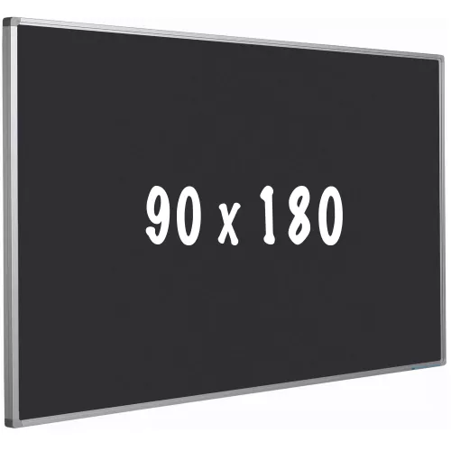 Bulletin board cork PRO Donovan - Aluminum frame - Easy assemble - Drawing pins - Black - Pinboards - 90x180cm