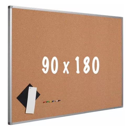 Bulletin board cork PRO Paul - Aluminum frame - Easy assemble - Drawing pins - Pinboards - 90x180cm