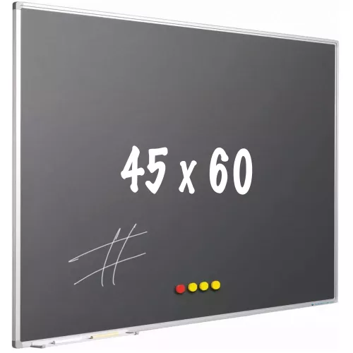 Chalkboard PRO Dean - Magnetic - Schoolboard - Easy assembly - Enamel steel - Grey - 45x60cm