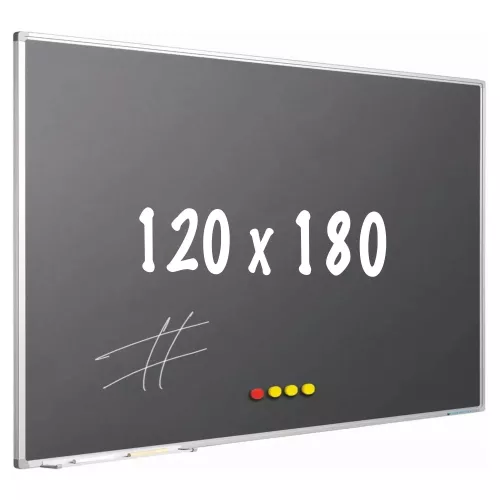 Krijtbord PRO Bridges - Magnetisch - Schoolbord - Eenvoudige montage - Emaille staal - Grijs - 120x180cm