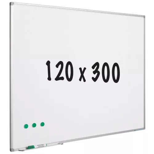 Whiteboard Vargas - Painted steel - Magnetic - White - 120x300cm