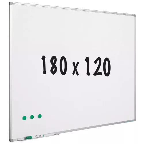 Whiteboard enamel steel Sherry - White - Magnetic - 180x120cm