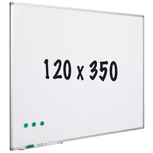 Whiteboard enamel steel Watkins - White - Magnetic - 120x350cm