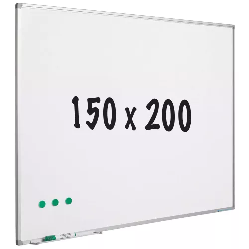Whiteboard enamel steel Dominic - White - Magnetic - 150x200cm