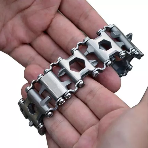 Multifunctional Outdoor Tool Bracelet - Screwdriver Can Opener - Bottle Opener Wrench - 29 In1 Stainless Steel Bracelet - Wearable - Survival Gear
